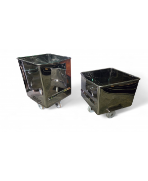 Mirror Finish T304 Stainless Steel Meat Buggy - 200L (DIN 9797 Compatible)